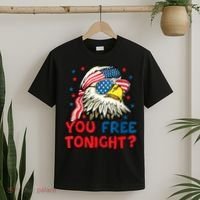 You Free Tonight Bald Eagle Mullet American Flag 4th Of July T-Shirt thumb 2