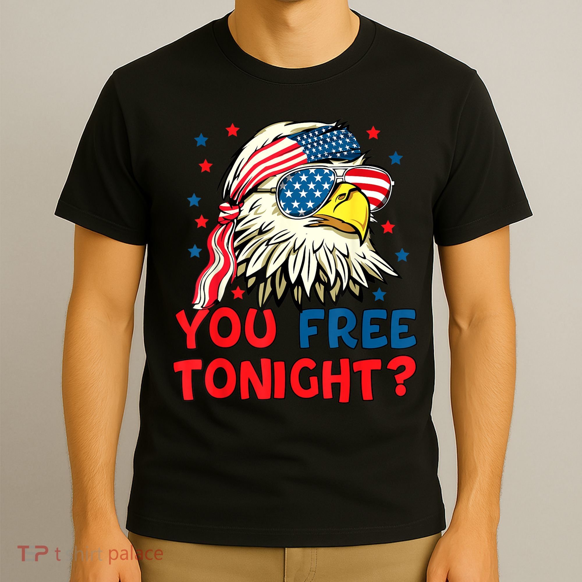 You Free Tonight Bald Eagle Mullet American Flag 4th Of July T-Shirt