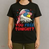 You Free Tonight Bald Eagle Mullet American Flag 4th Of July T-Shirt thumb 4