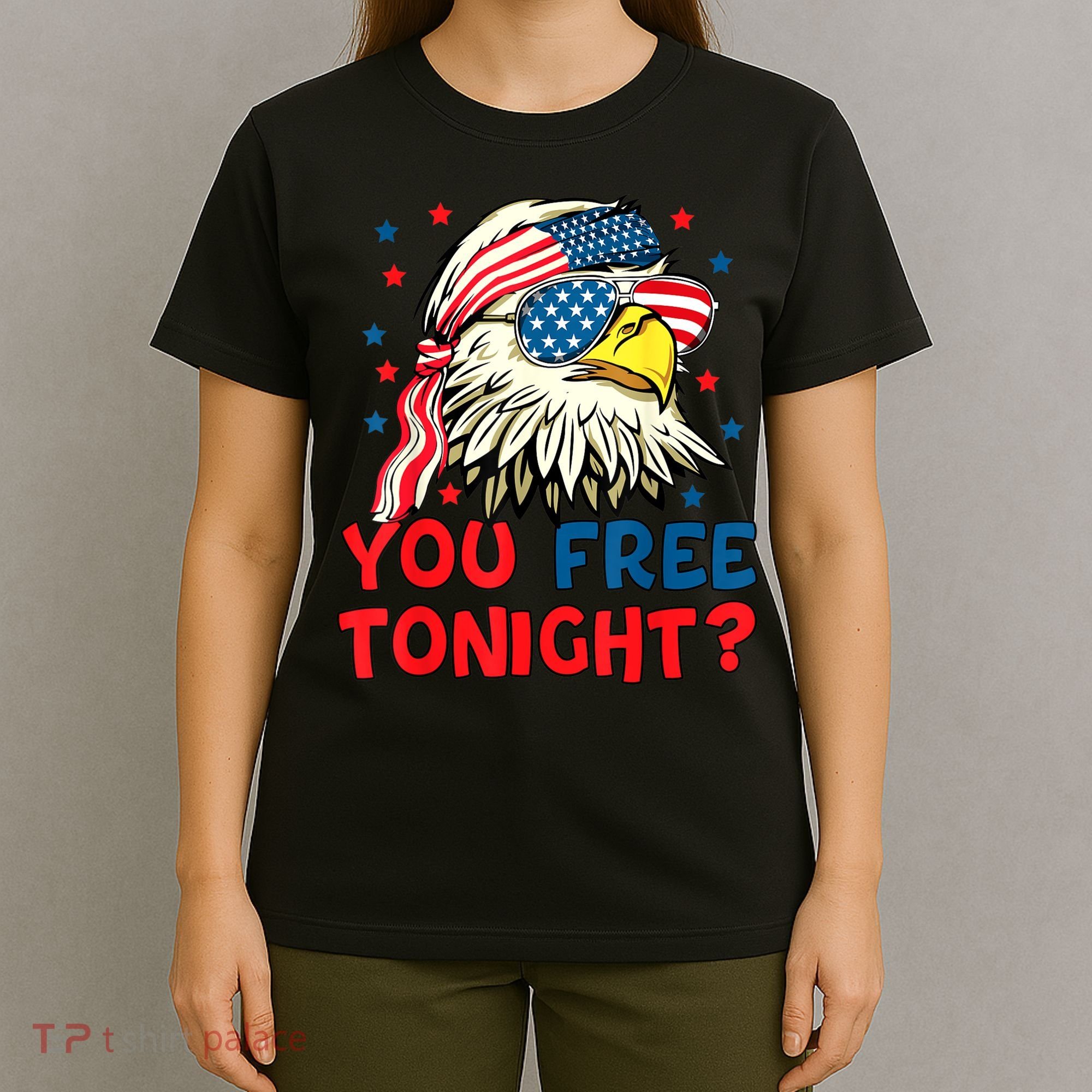 You Free Tonight Bald Eagle Mullet American Flag 4th Of July T-Shirt