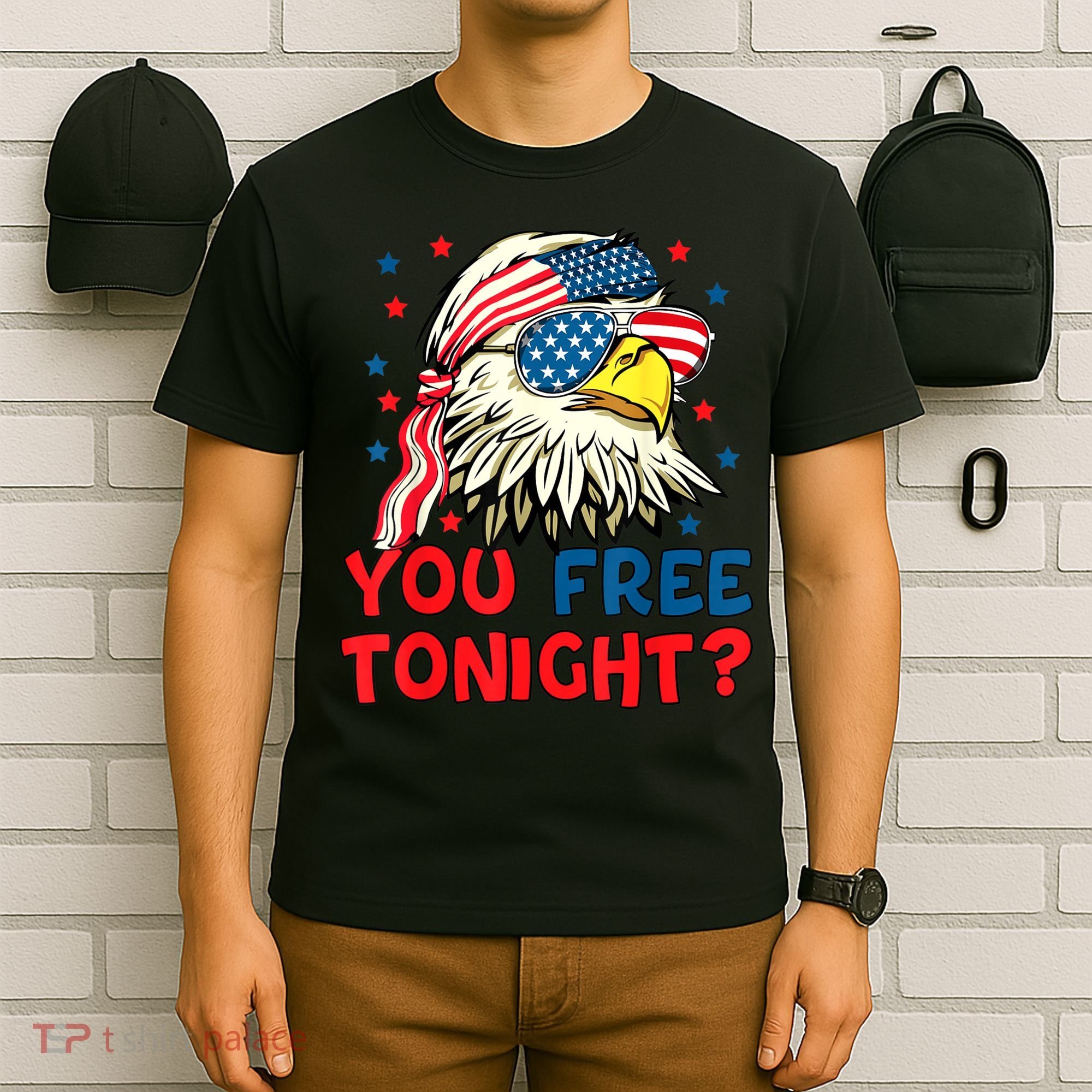 You Free Tonight Bald Eagle Mullet American Flag 4th Of July T-Shirt