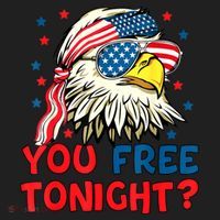 You Free Tonight Bald Eagle Mullet American Flag 4th Of July Beanie thumb 2