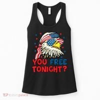 You Free Tonight Bald Eagle Mullet American Flag 4th Of July Women's Tank Top thumb 0