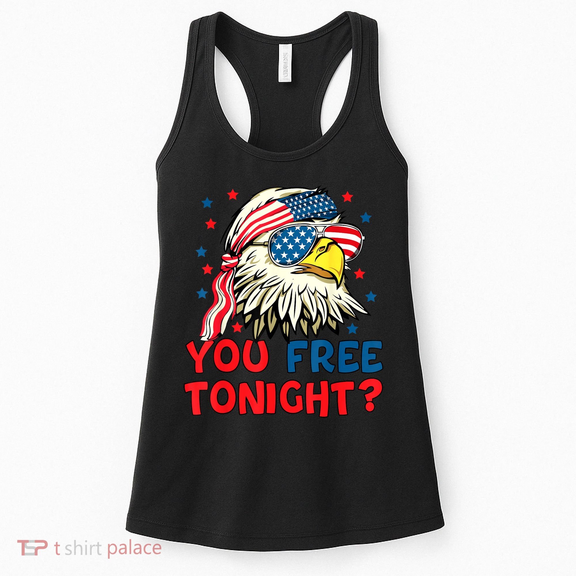 You Free Tonight Bald Eagle Mullet American Flag 4th Of July Women's Tank Top