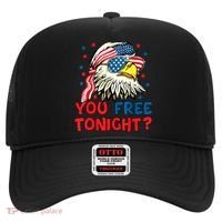 You Free Tonight Bald Eagle Mullet American Flag 4th Of July Hat thumb 0
