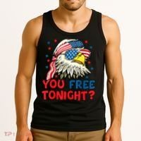 You Free Tonight Bald Eagle Mullet American Flag 4th Of July Tank Top thumb 3
