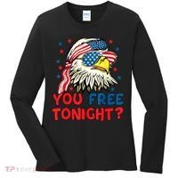 You Free Tonight Bald Eagle Mullet American Flag 4th Of July Women's Long Sleeve Shirt thumb 0