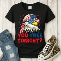 You Free Tonight Bald Eagle Mullet American Flag 4th Of July Women's T-Shirt thumb 3