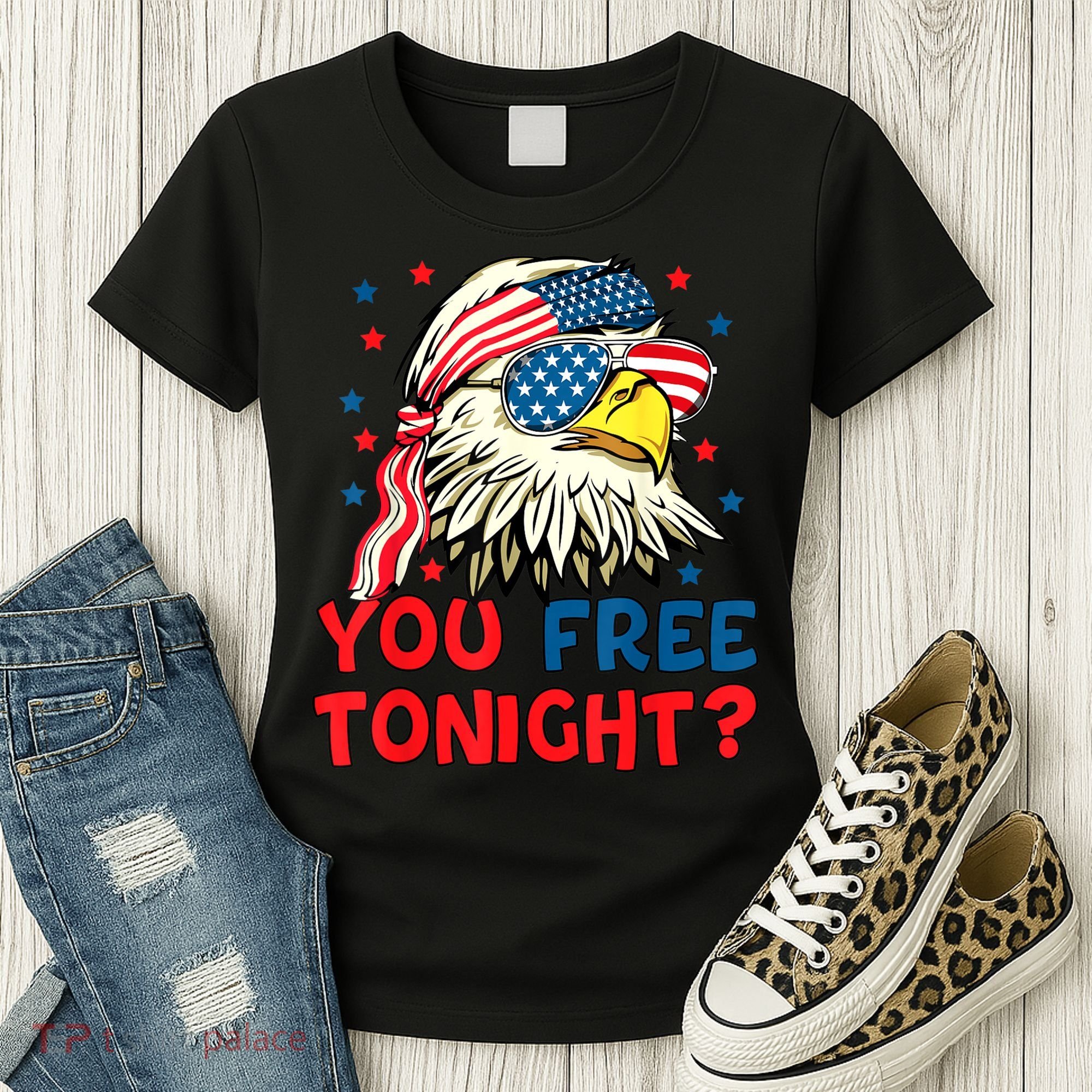 You Free Tonight Bald Eagle Mullet American Flag 4th Of July Women's T-Shirt