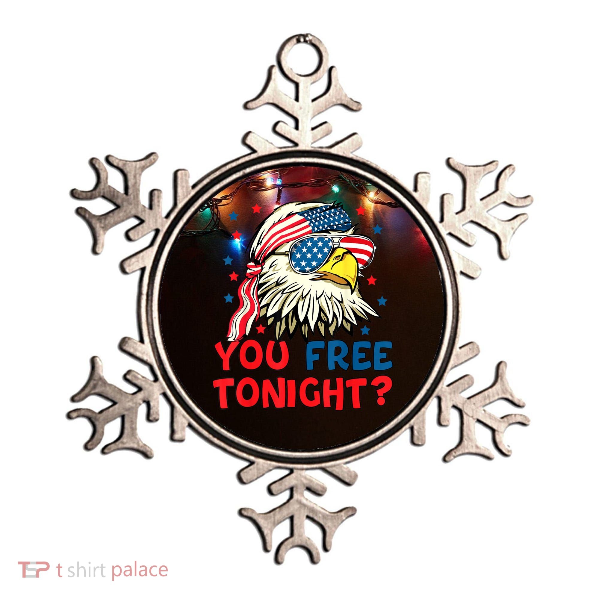 You Free Tonight Bald Eagle Mullet American Flag 4th Of July Ornament