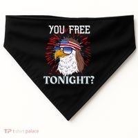 You Free Tonight Bald Eagle Mullet American Flag 4th Of July USA-Made Doggie Bandana thumb 0
