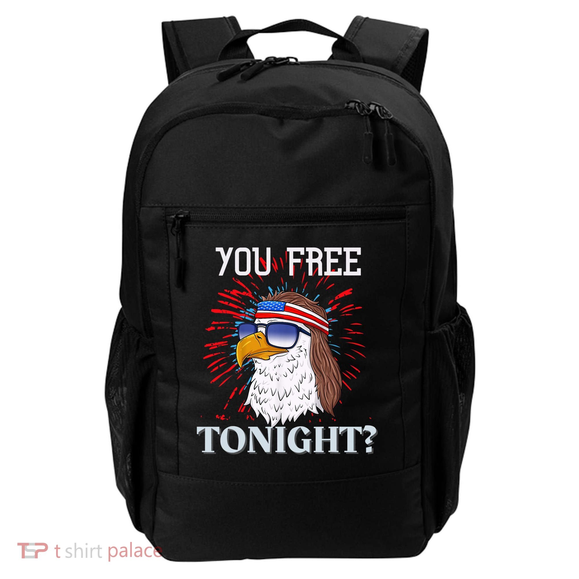 You Free Tonight Bald Eagle Mullet American Flag 4th Of July Backpack