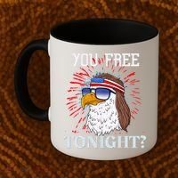 You Free Tonight Bald Eagle Mullet American Flag 4th Of July Coffee Mug thumb 2