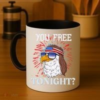 You Free Tonight Bald Eagle Mullet American Flag 4th Of July Coffee Mug thumb 4