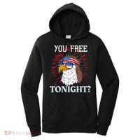You Free Tonight Bald Eagle Mullet American Flag 4th Of July Women's Hoodie thumb 0