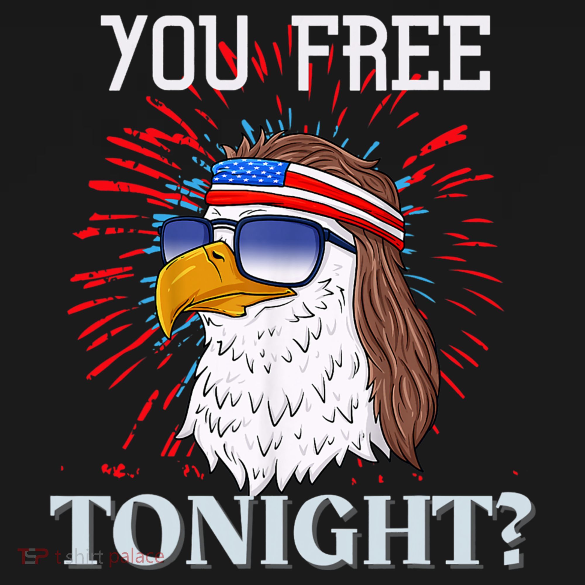 You Free Tonight Bald Eagle Mullet American Flag 4th Of July Women's Hoodie