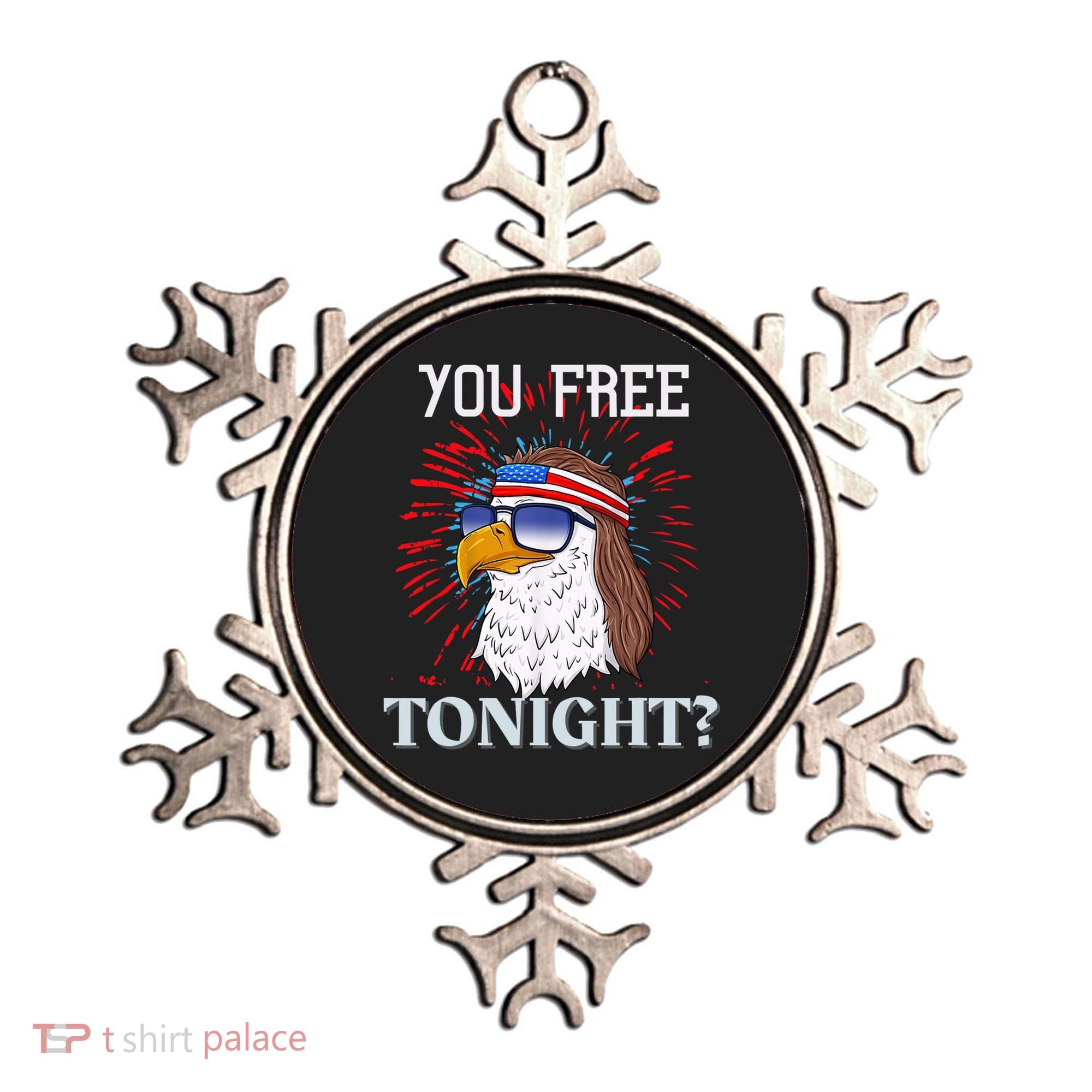 You Free Tonight Bald Eagle Mullet American Flag 4th Of July Ornament