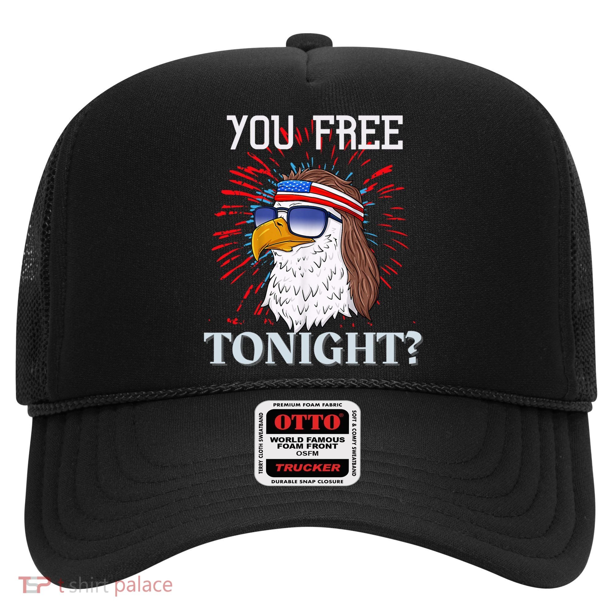 You Free Tonight Bald Eagle Mullet American Flag 4th Of July Hat