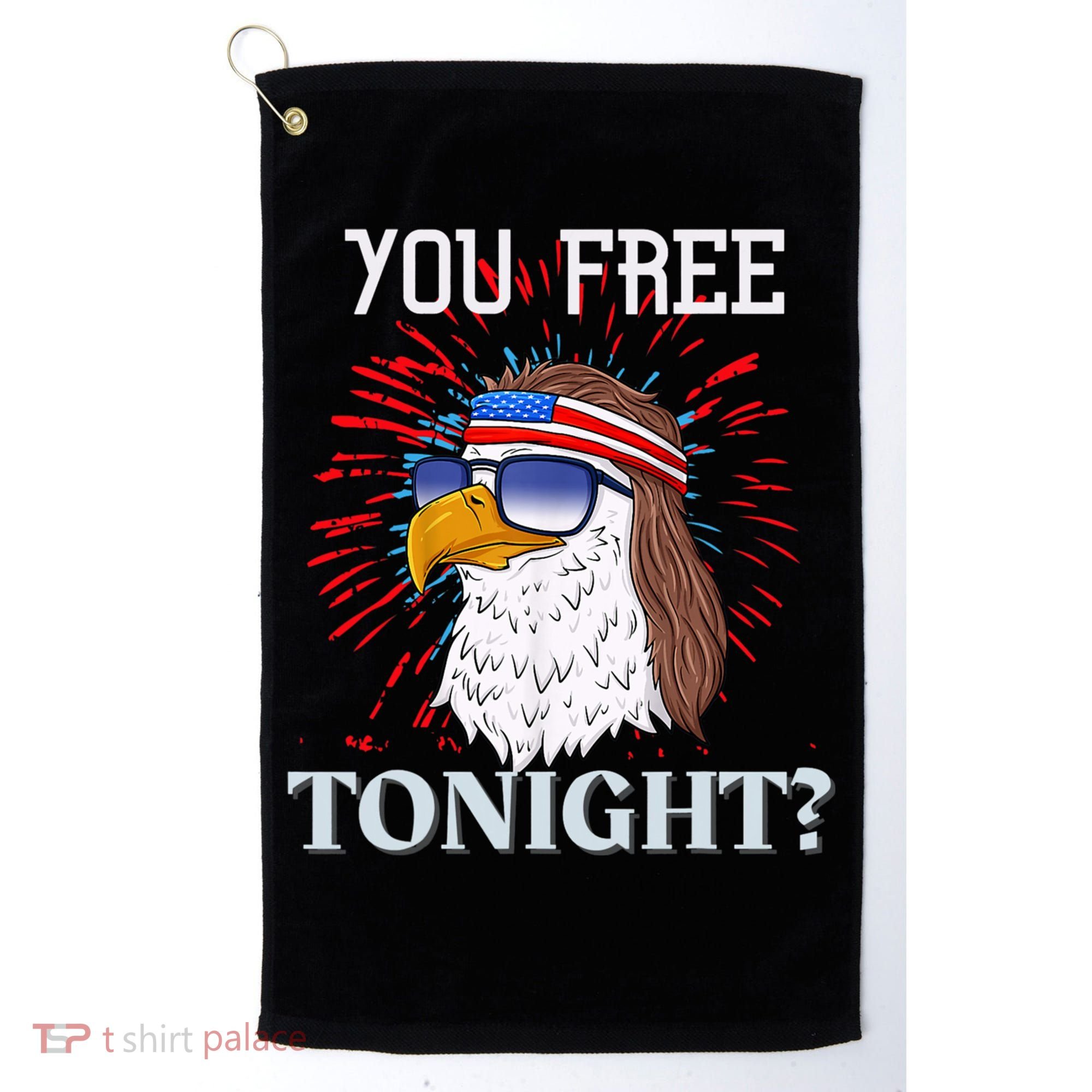 You Free Tonight Bald Eagle Mullet American Flag 4th Of July Golf Towel