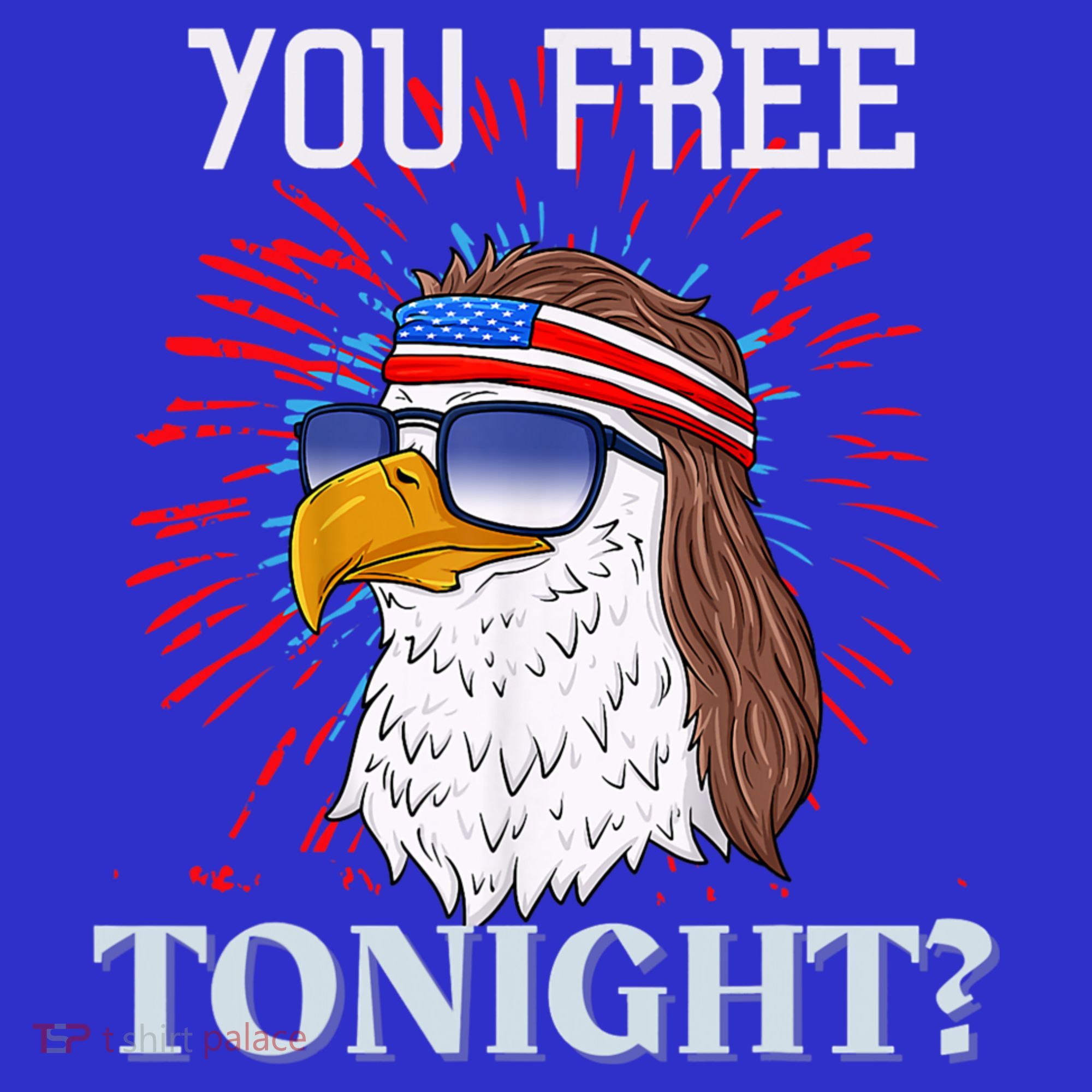You Free Tonight Bald Eagle Mullet American Flag 4th Of July Apron