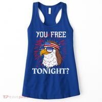 You Free Tonight Bald Eagle Mullet American Flag 4th Of July Women's Tank Top thumb 0