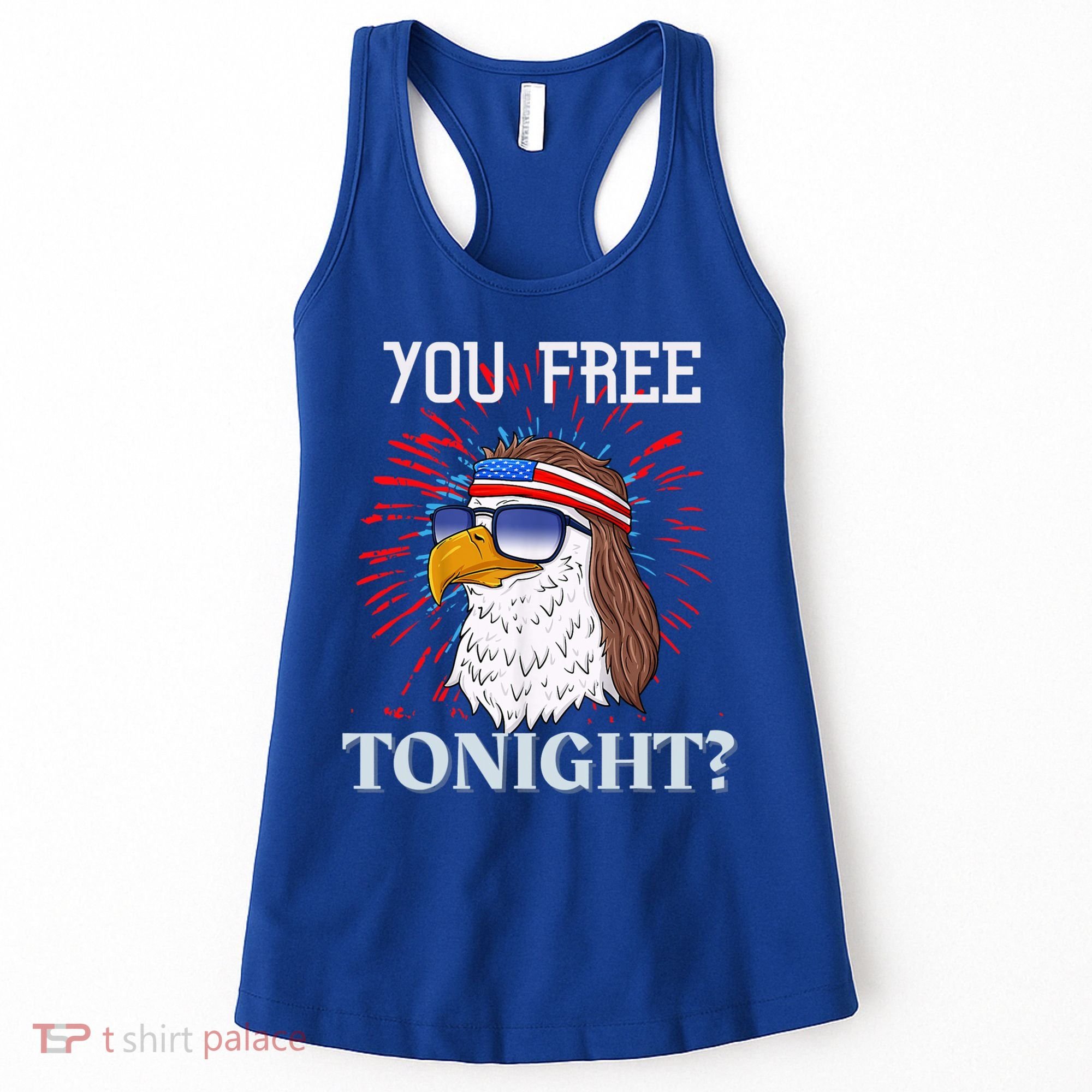You Free Tonight Bald Eagle Mullet American Flag 4th Of July Women's Tank Top