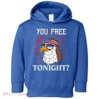 You Free Tonight Bald Eagle Mullet American Flag 4th Of July Toddler Hoodie thumb 0
