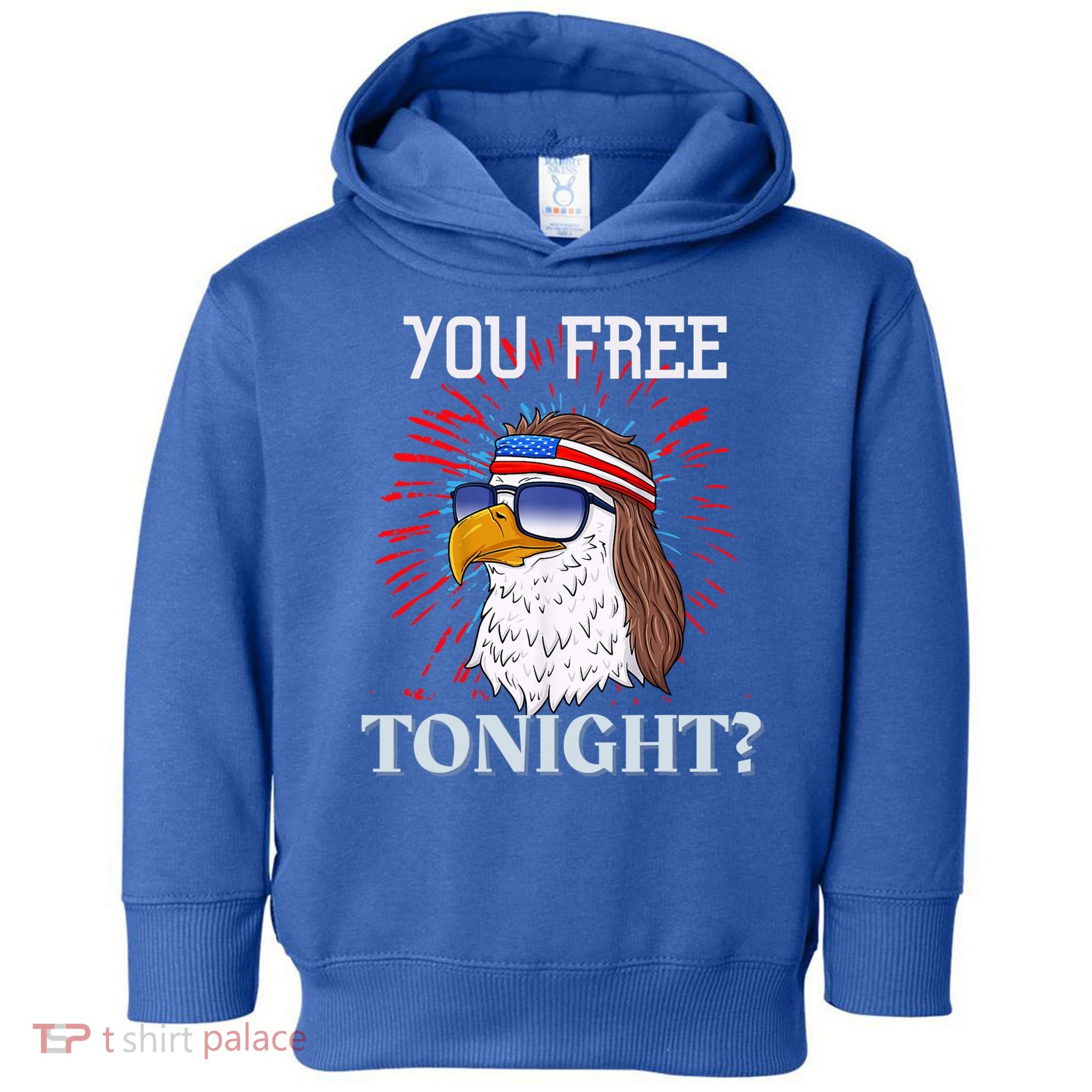 You Free Tonight Bald Eagle Mullet American Flag 4th Of July Toddler Hoodie