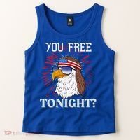 You Free Tonight Bald Eagle Mullet American Flag 4th Of July Tank Top thumb 2