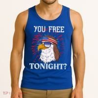 You Free Tonight Bald Eagle Mullet American Flag 4th Of July Tank Top thumb 3