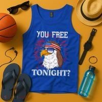 You Free Tonight Bald Eagle Mullet American Flag 4th Of July Tank Top thumb 4