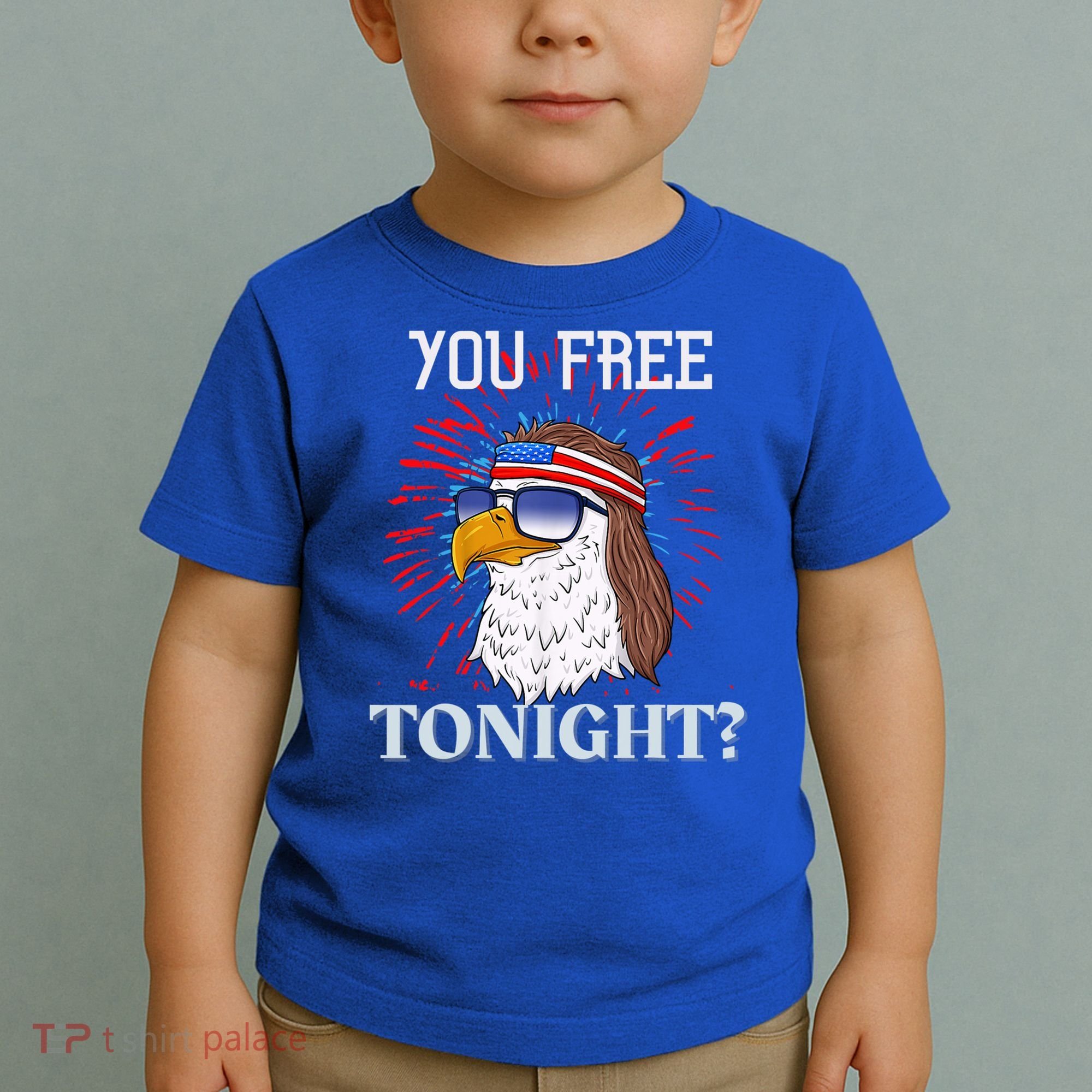 You Free Tonight Bald Eagle Mullet American Flag 4th Of July Toddler T-Shirt