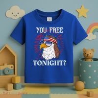 You Free Tonight Bald Eagle Mullet American Flag 4th Of July Toddler T-Shirt thumb 3