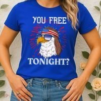 You Free Tonight Bald Eagle Mullet American Flag 4th Of July Women's T-Shirt thumb 2