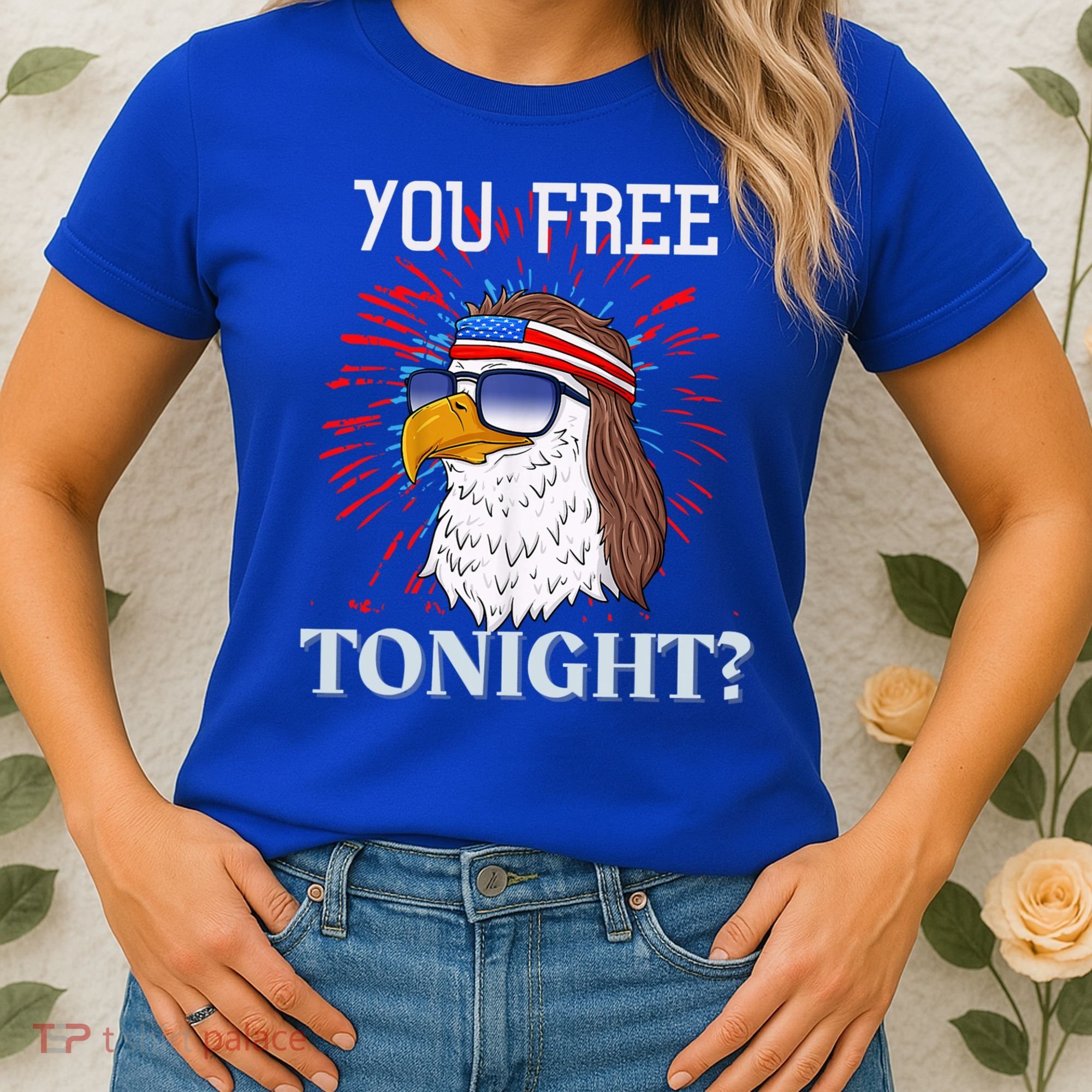You Free Tonight Bald Eagle Mullet American Flag 4th Of July Women's T-Shirt