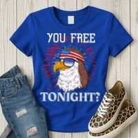 You Free Tonight Bald Eagle Mullet American Flag 4th Of July Women's T-Shirt thumb 3