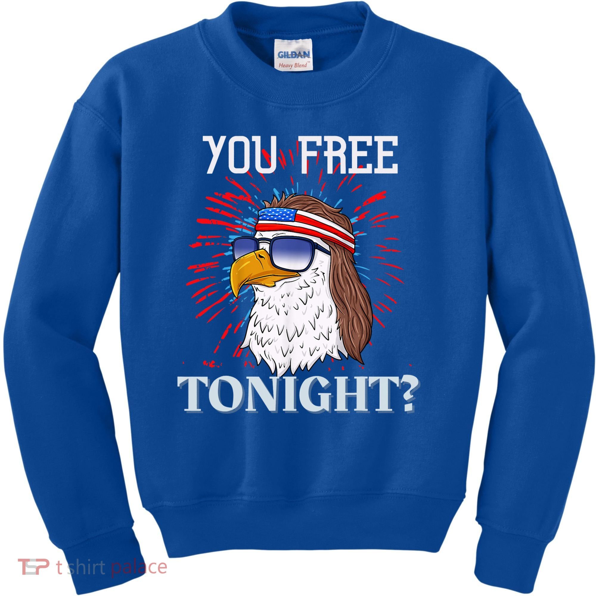 You Free Tonight Bald Eagle Mullet American Flag 4th Of July Kids Sweatshirt