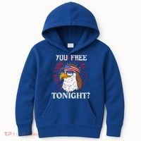 You Free Tonight Bald Eagle Mullet American Flag 4th Of July Kids Hoodie thumb 0