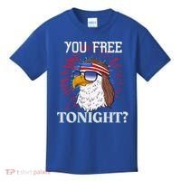 You Free Tonight Bald Eagle Mullet American Flag 4th Of July Kids T-Shirt thumb 0