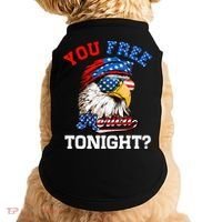 You Free Tonight Usa Flag Bald Eagle 4th Of July Doggie Tank thumb 0