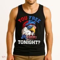 You Free Tonight Usa Flag Bald Eagle 4th Of July Tank Top thumb 3
