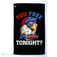 You Free Tonight Usa Flag Bald Eagle 4th Of July Golf Towel thumb 0