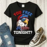 You Free Tonight Usa Flag Bald Eagle 4th Of July Women's T-Shirt thumb 3