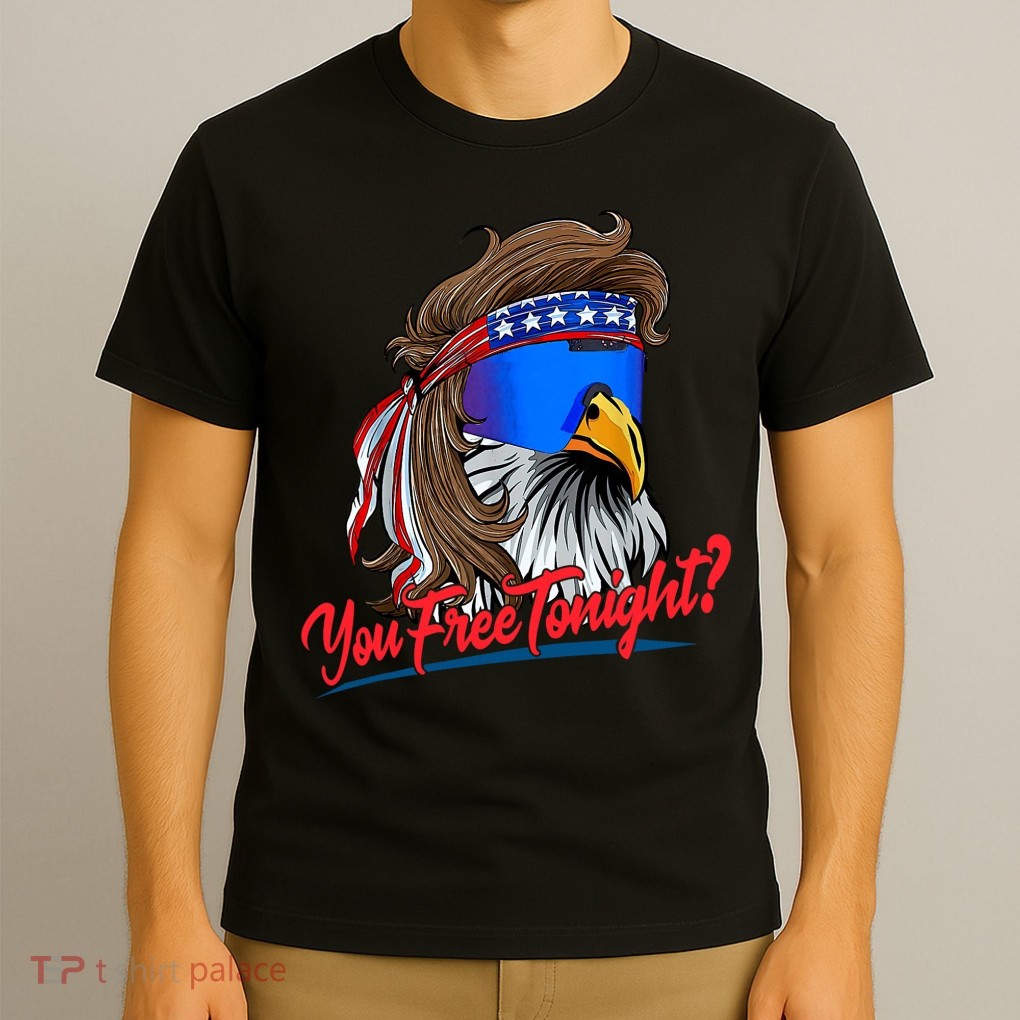 You Free Tonight Bald Eagle Mullet American Flag 4th Of July T-Shirt