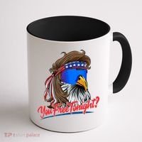 You Free Tonight Bald Eagle Mullet American Flag 4th Of July Coffee Mug thumb 1