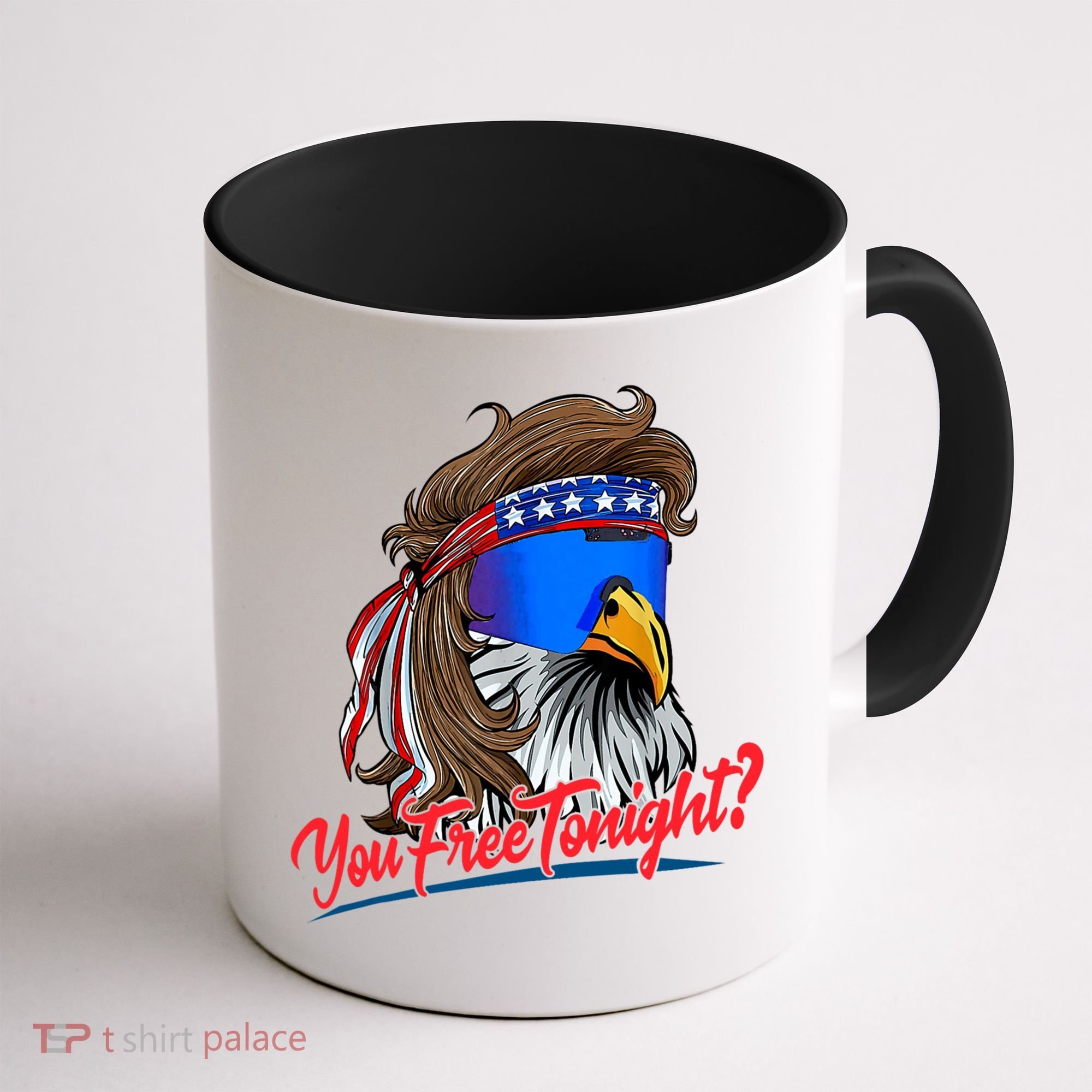 You Free Tonight Bald Eagle Mullet American Flag 4th Of July Coffee Mug