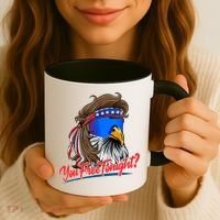 You Free Tonight Bald Eagle Mullet American Flag 4th Of July Coffee Mug thumb 3