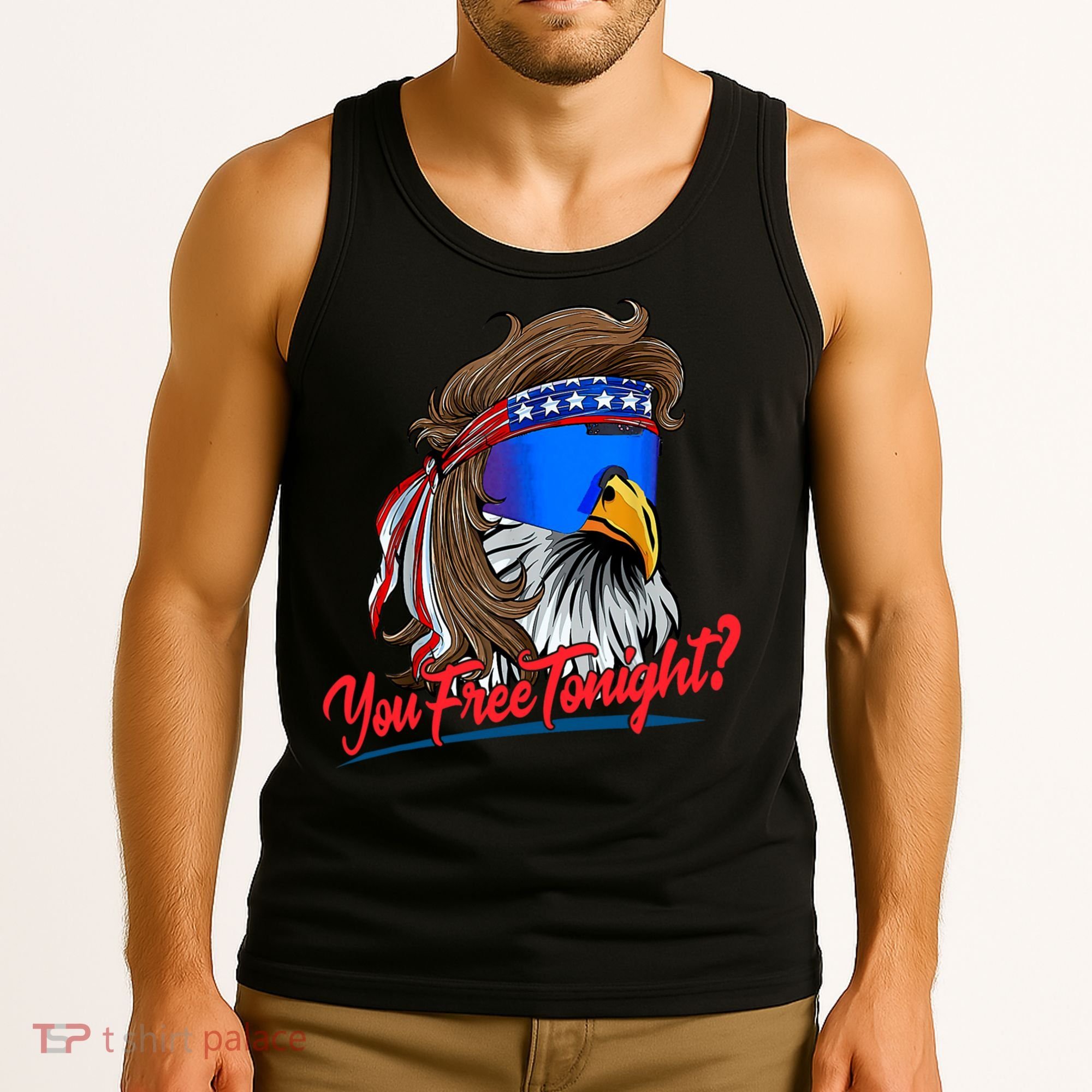 You Free Tonight Bald Eagle Mullet American Flag 4th Of July Tank Top
