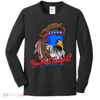 You Free Tonight Bald Eagle Mullet American Flag 4th Of July Kids Long Sleeve Shirt thumb 0