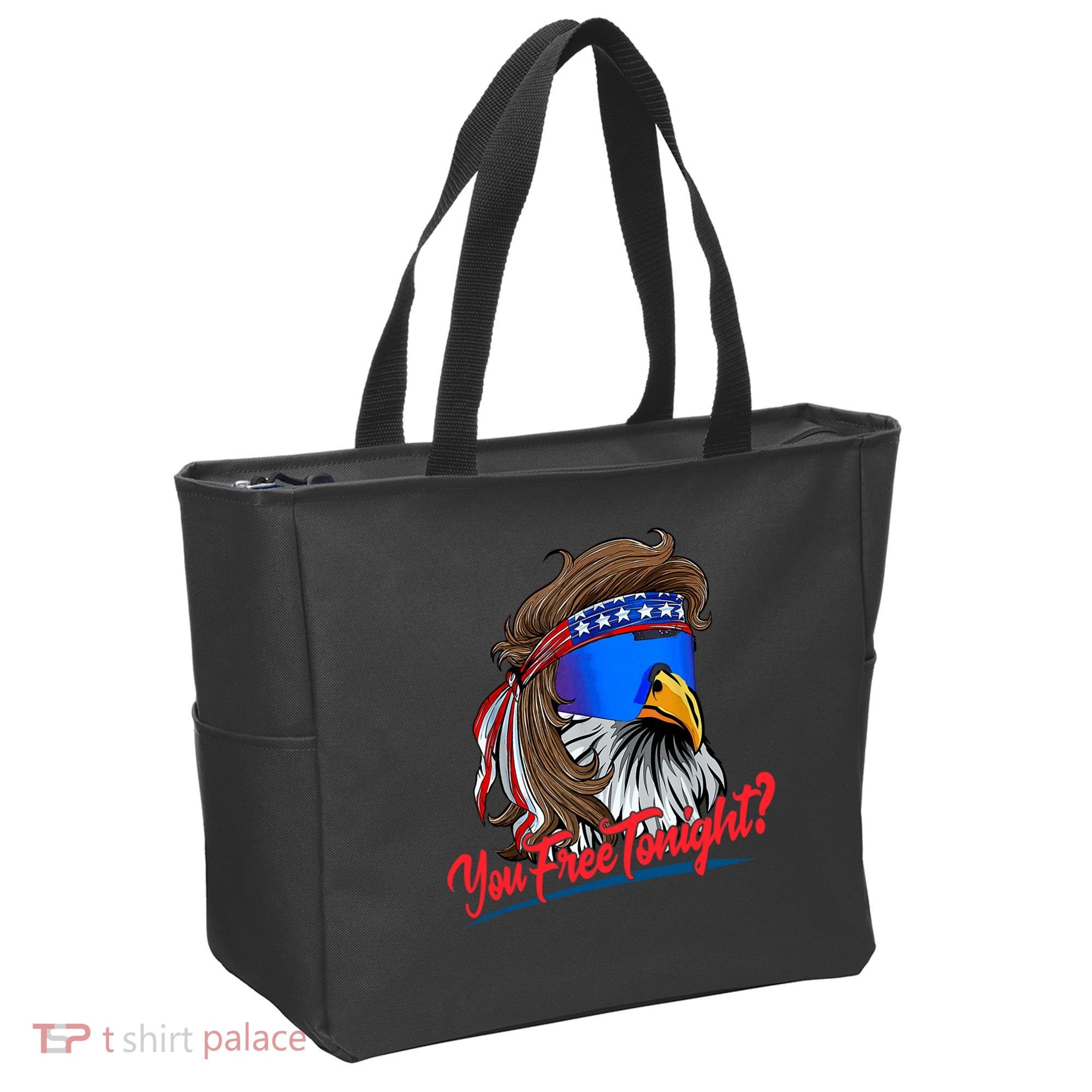 You Free Tonight Bald Eagle Mullet American Flag 4th Of July Tote Bag
